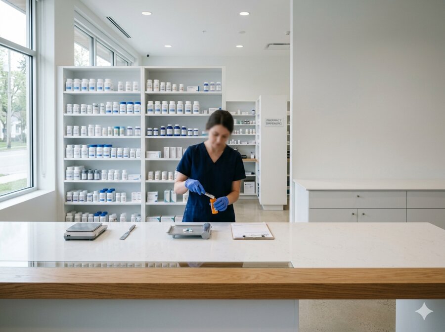 Licensed pharmacy interior